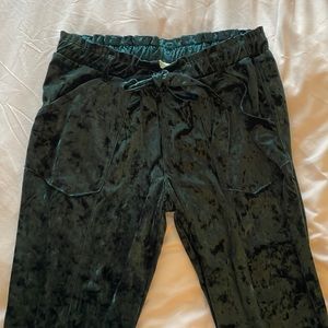 Dark green velvet joggers - Jolt, Large